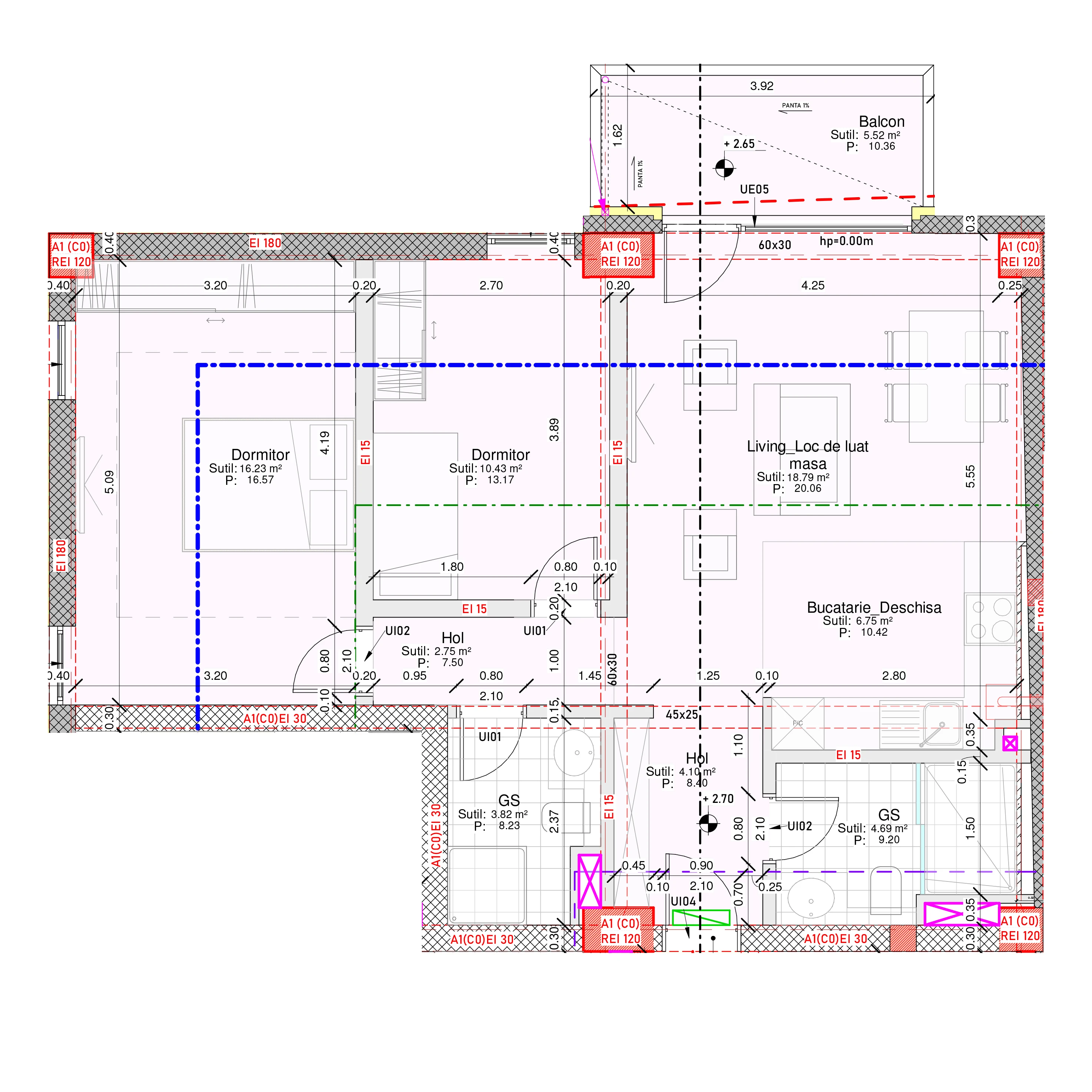 Apartament 3 camere – vedere spate