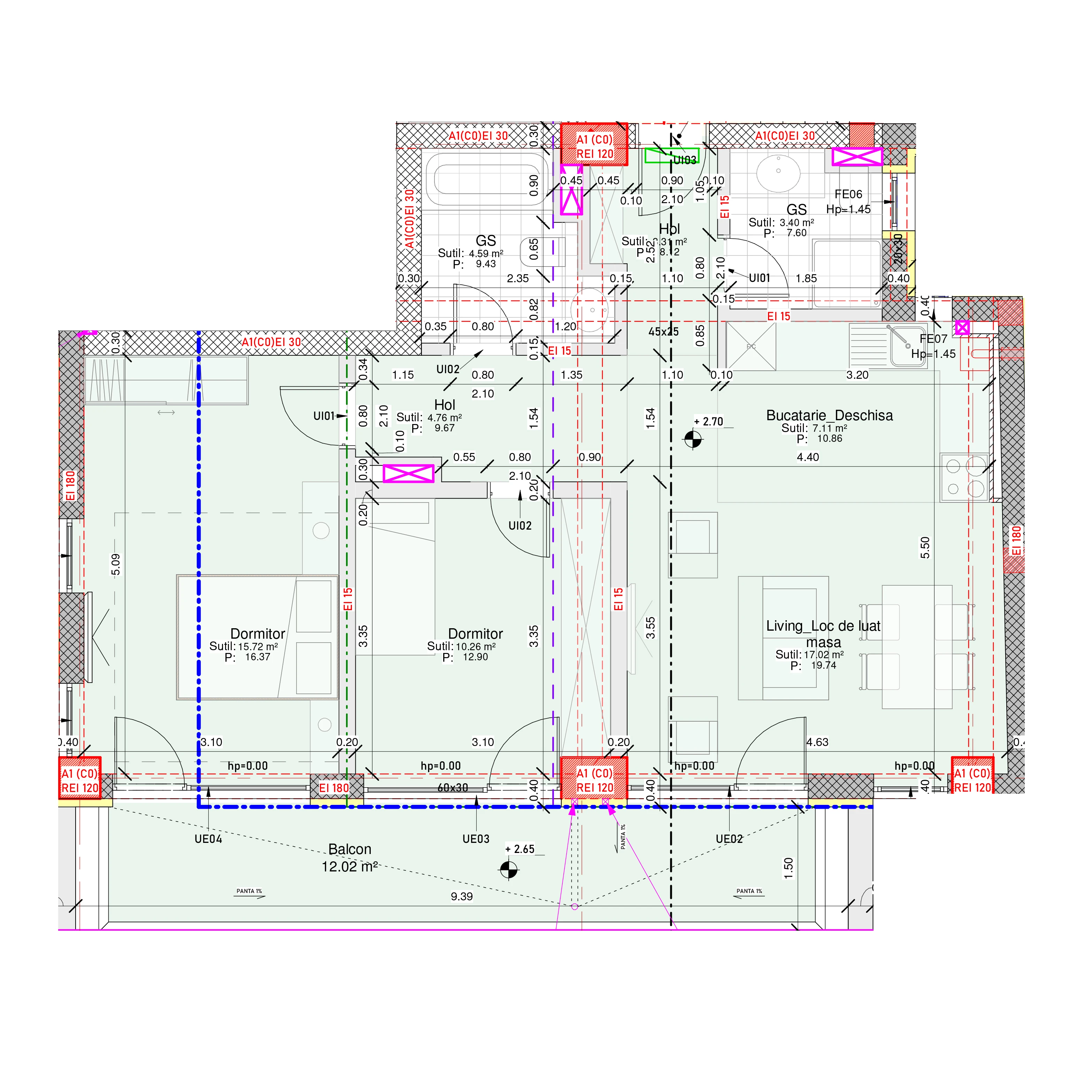 Apartament 3 camere – vedere stradală