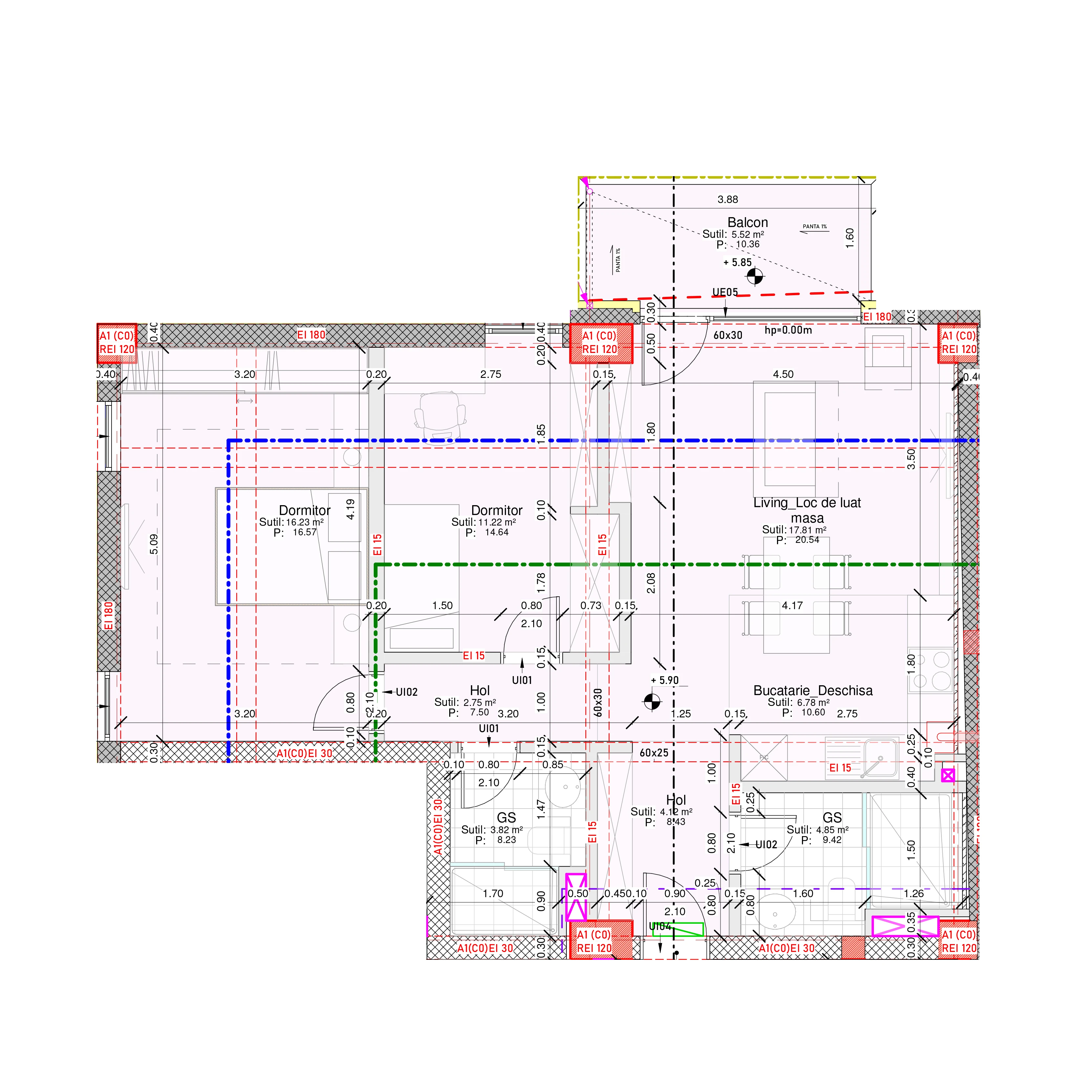Apartament 3 camere – vedere spate