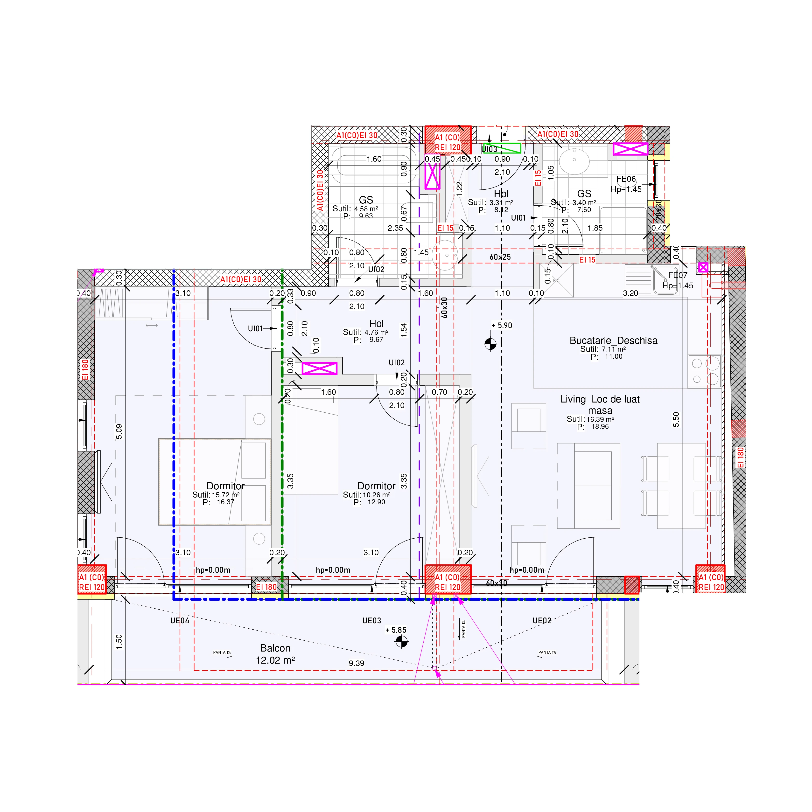 Apartament 3 camere – vedere stradală