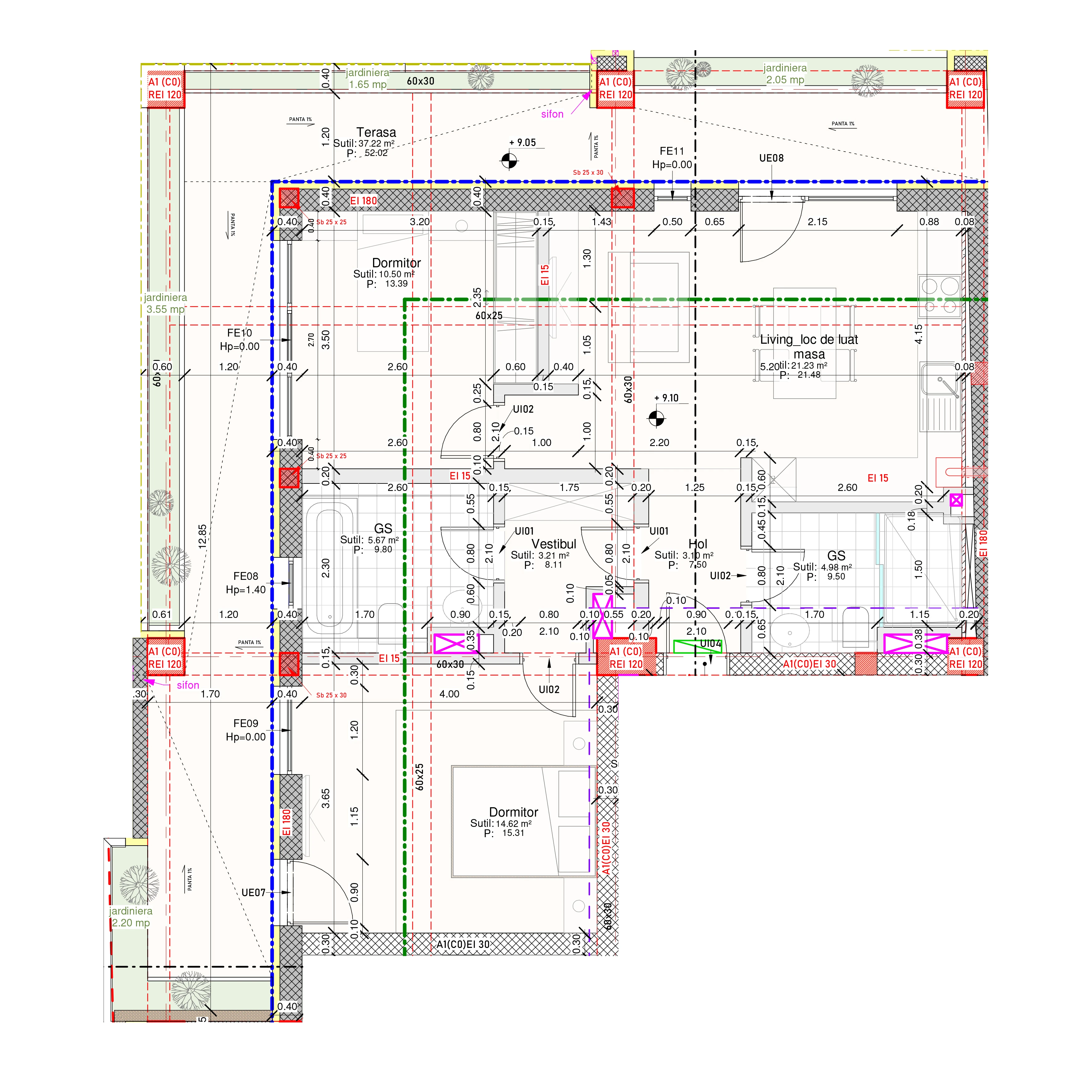 Apartament 3 camere – vedere spate